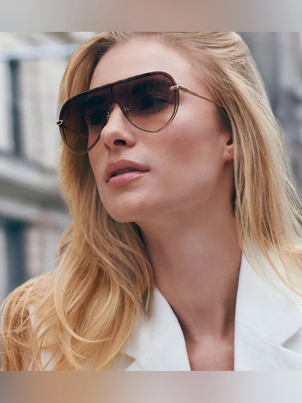 DIFF Charitable Eyewear: Imani - Gold Brown Gradient Aviator Sunglasses